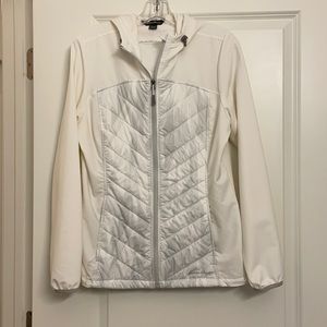 Eddie Bauer Sz large zip front white jacket